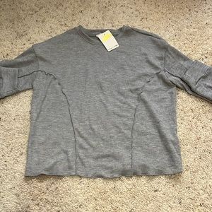 Long sleeve waffle sweater